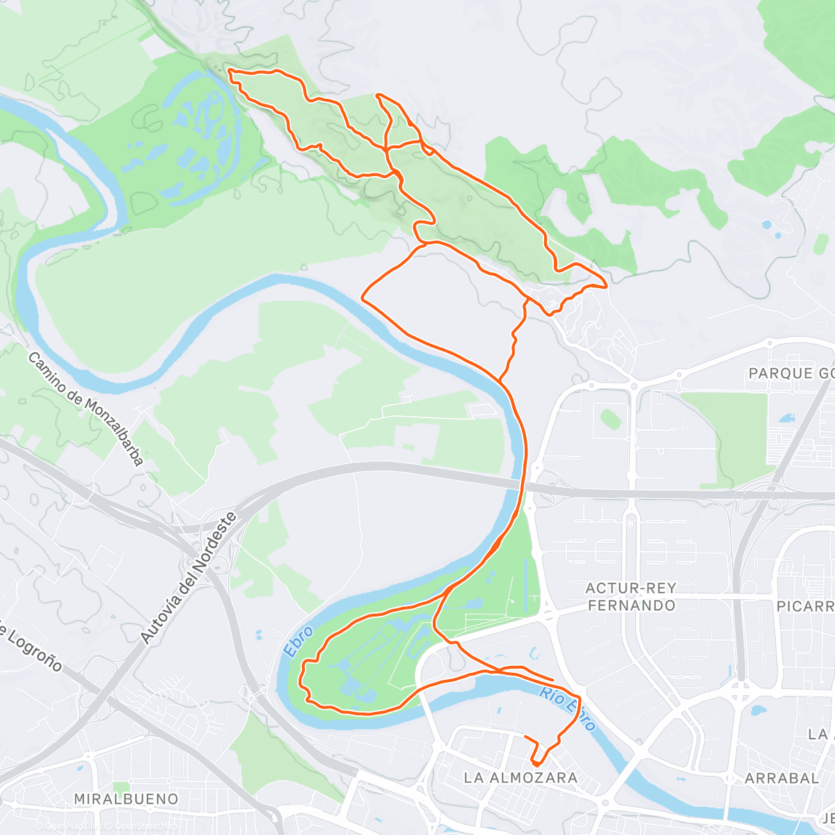 Map of the activity, Vuelta juslibol