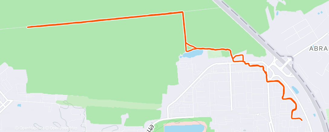Map of the activity, Afternoon Run