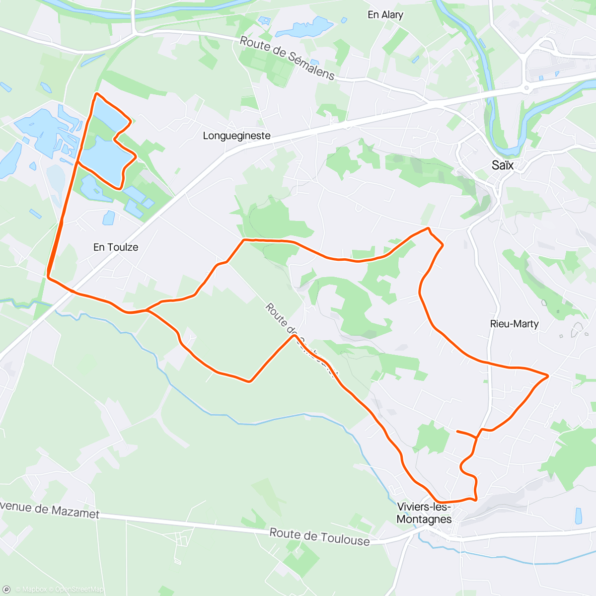 Map of the activity, Sortie VTT dans l'après-midi