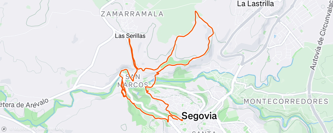 Map of the activity, Afternoon Run