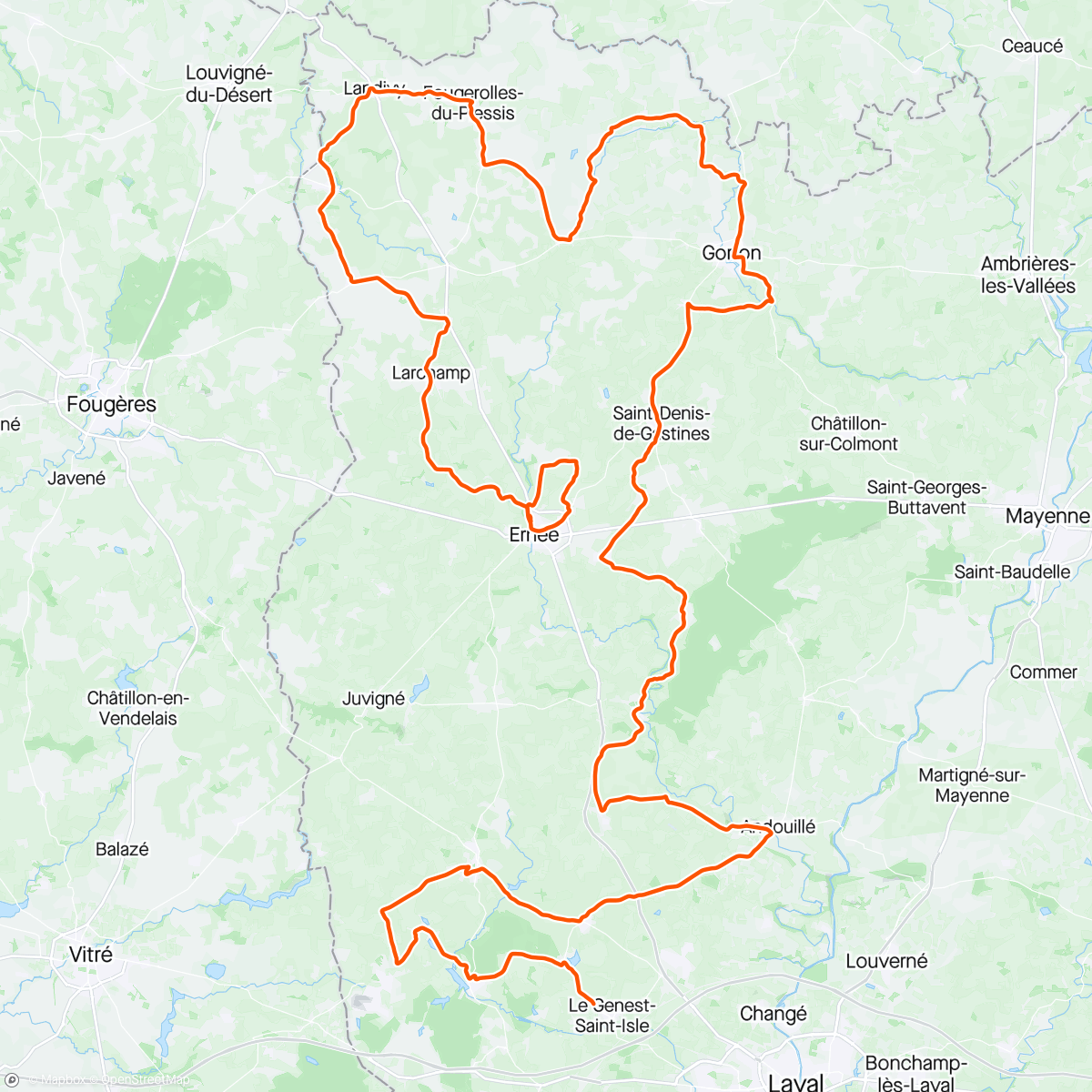 Map of the activity, Mayenne #1 chute