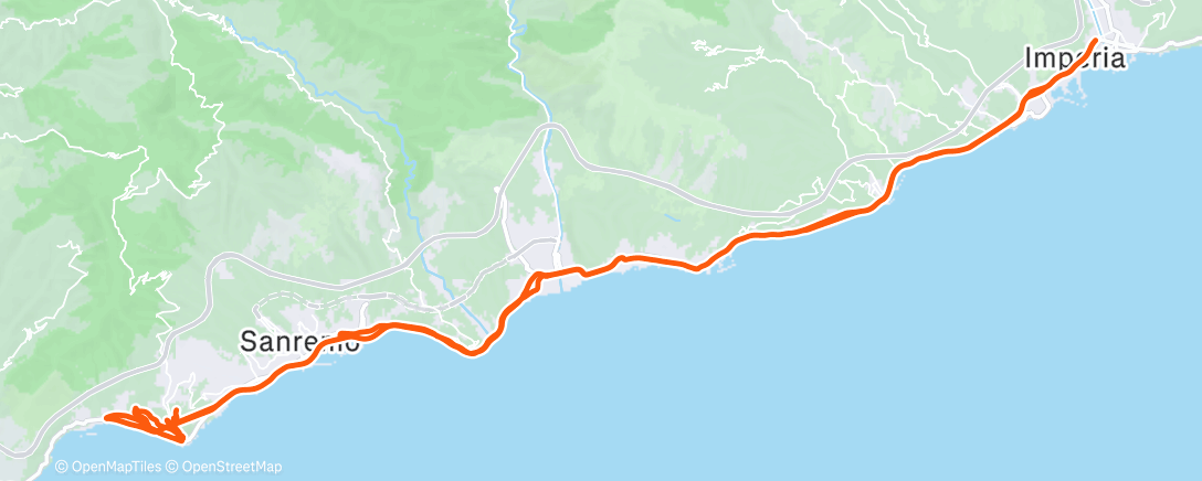 Map of the activity, Pedalata mattutina