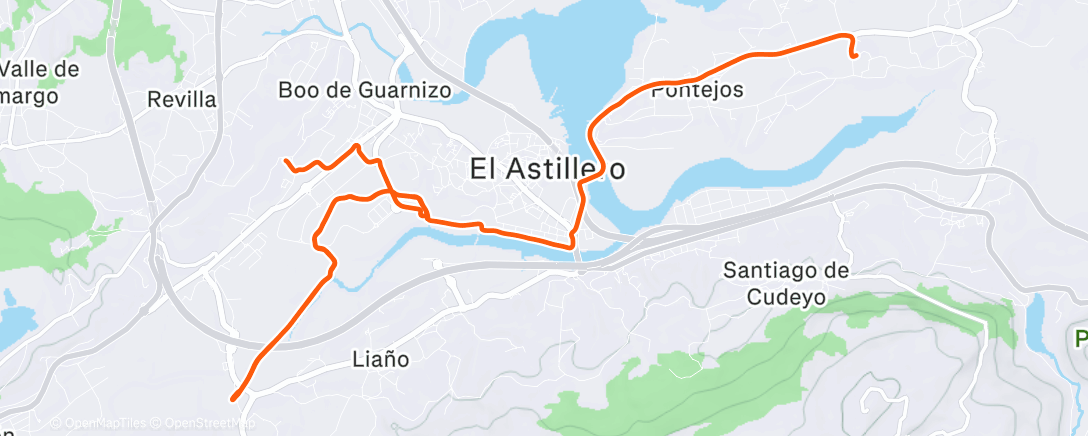 Map of the activity, Bicicleta a la hora del almuerzo