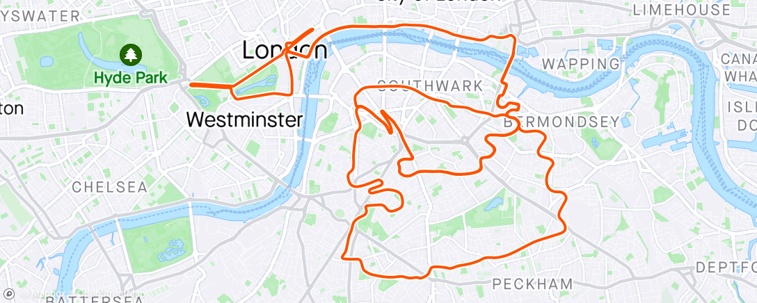 Map of the activity, Zwift - Surrey Hills in London