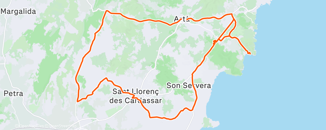Map of the activity, Morning Ride