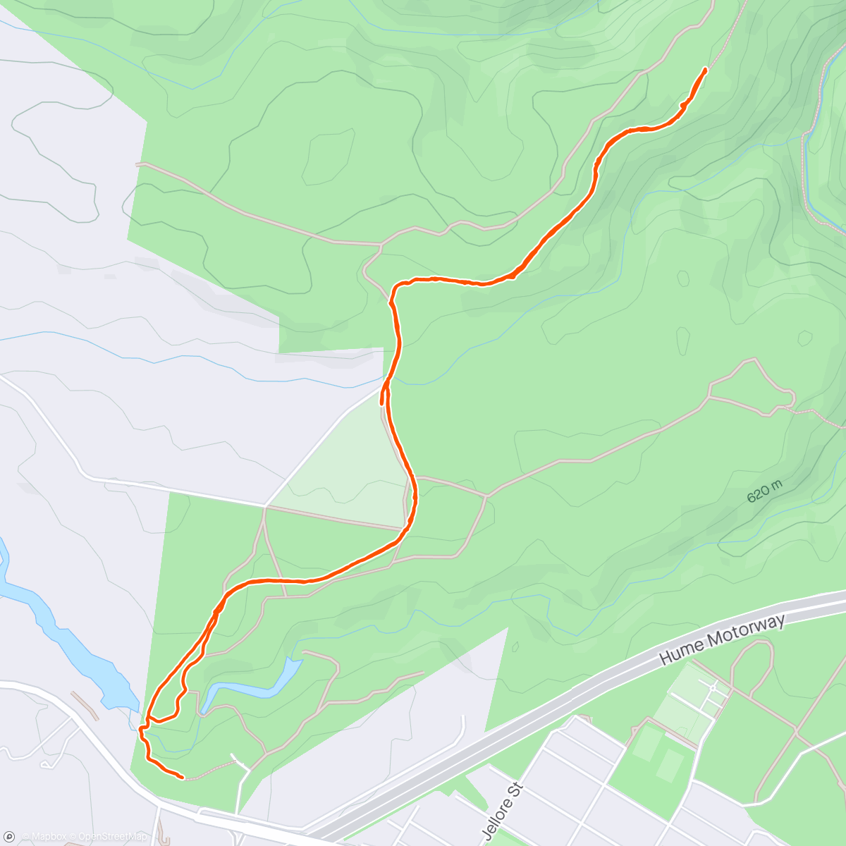 Map of the activity, Box Vale Track