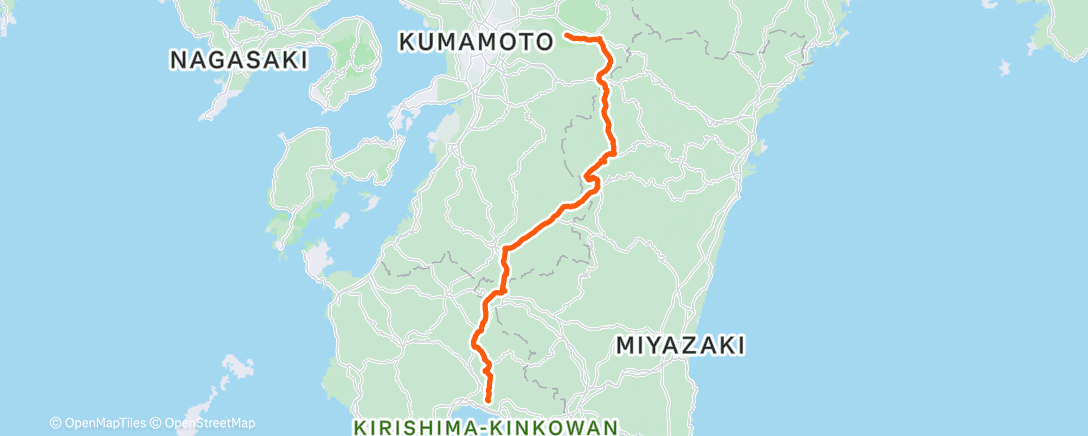 Map of the activity, 南阿蘇から鹿児島へ