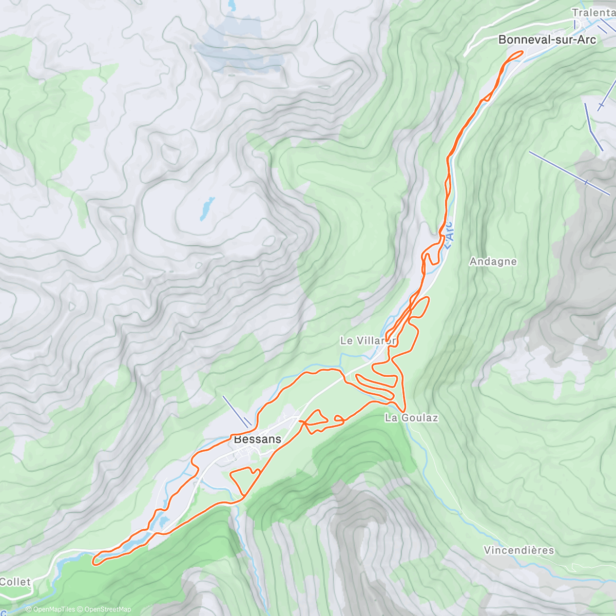 Карта физической активности (XC Skiing2025#23 - Bessans)