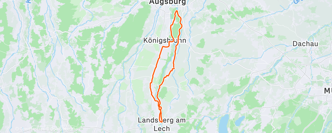 Map of the activity, Mittagsradfahrt mit dem Crossrad
