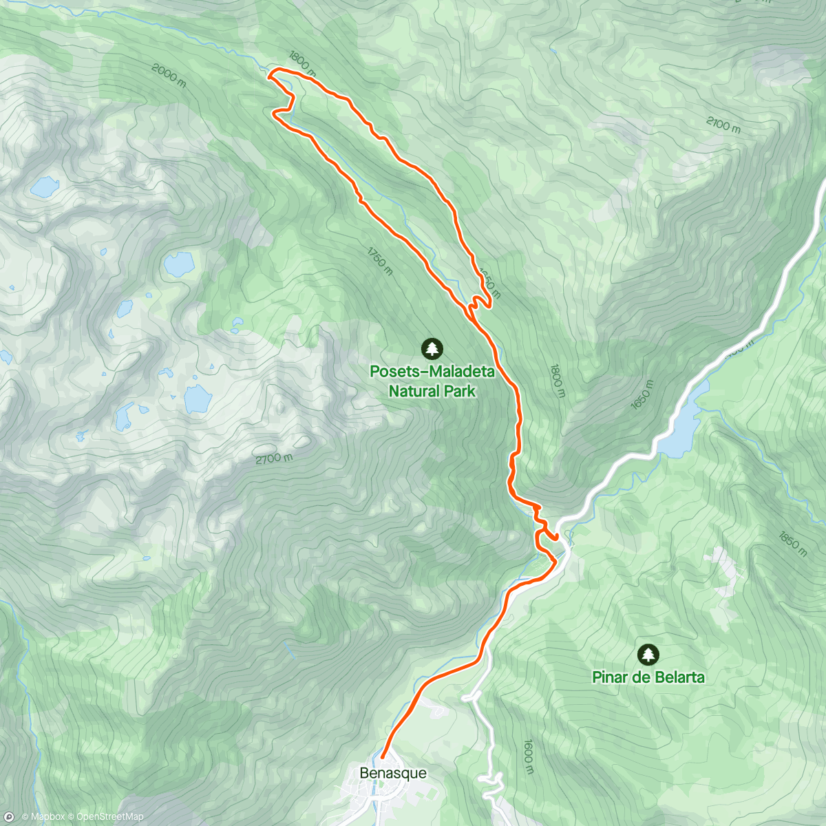 アクティビティ「19k Gran Maratón montañas de Benasque ❤️🏃‍♀️🏃🏾‍♂️」の地図