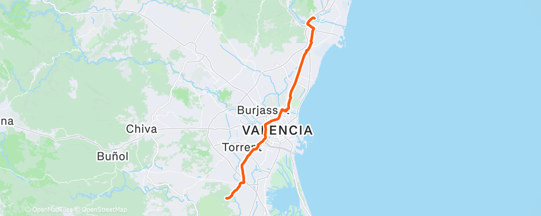 Map of the activity, Bicicleta de gravilla por la tarde