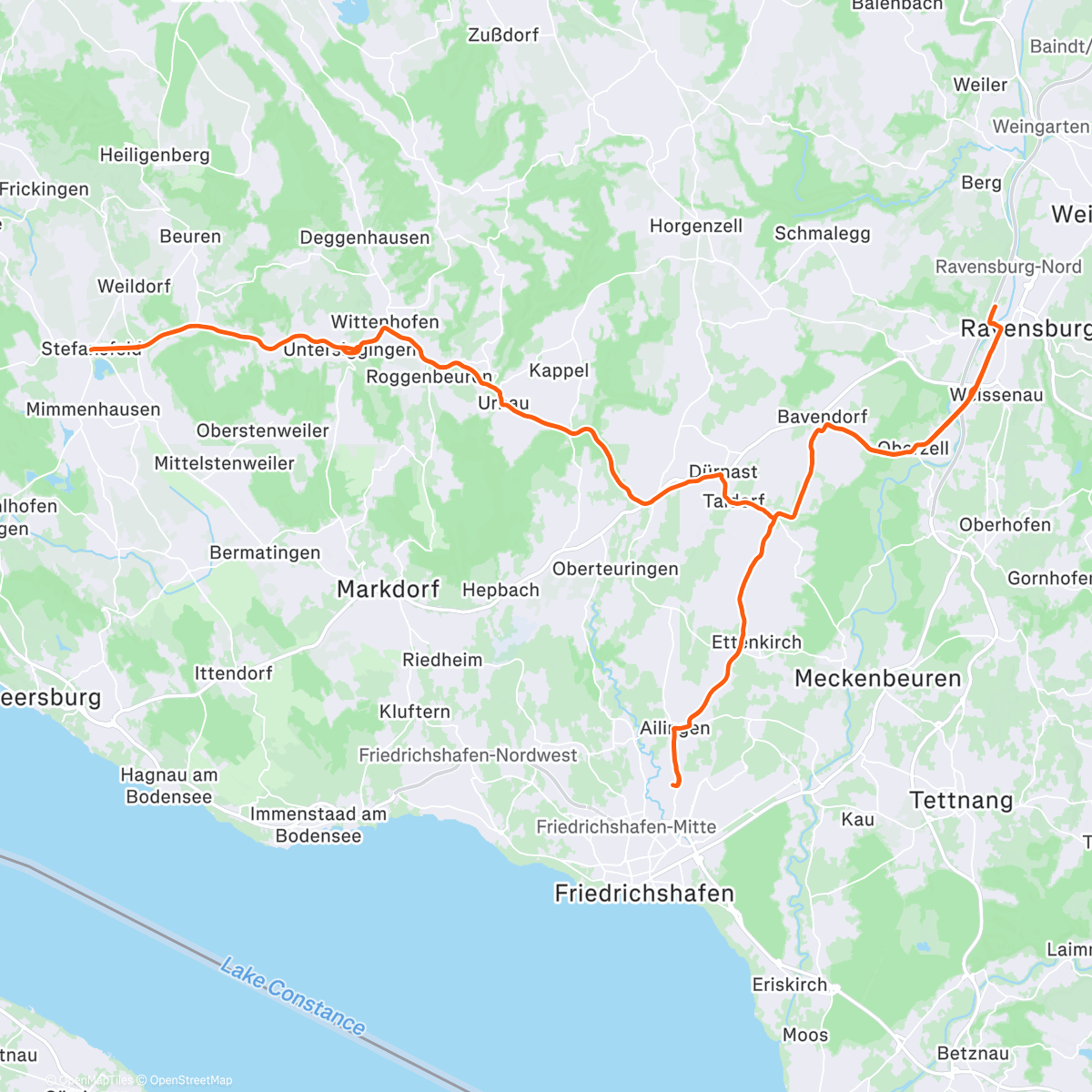 Карта физической активности (Mittagsradfahrt)