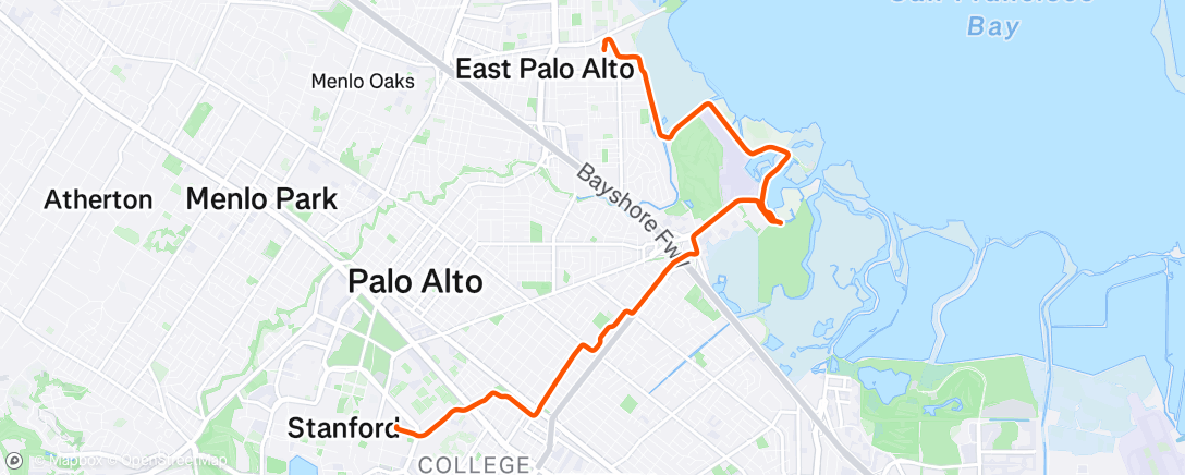 Map of the activity, Afternoon Ride