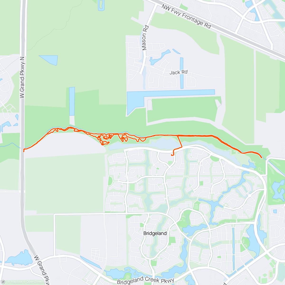 Map of the activity, Bridgeland ride and trim