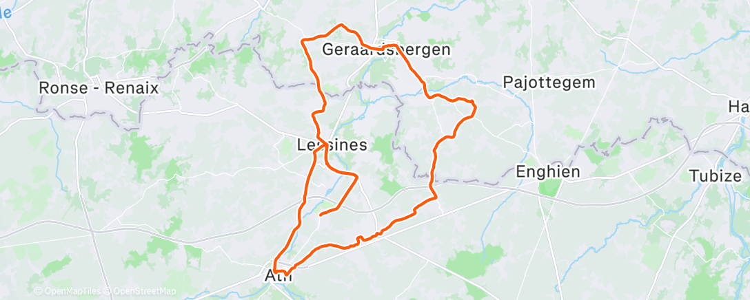 Map of the activity, Sortie vélo le matin