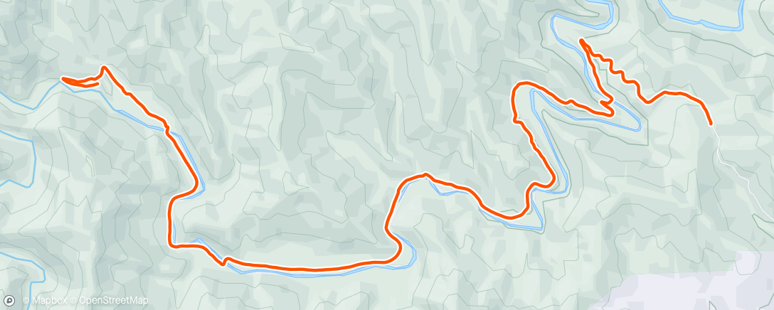 Map of the activity, Was gonna do a loop but, I opted to sleep in and sit by the river.