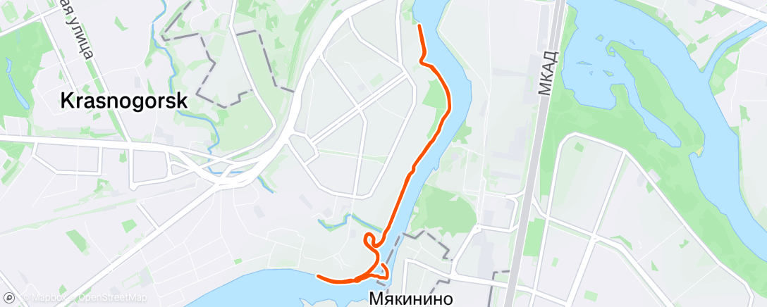 Map of the activity, Утренний забег