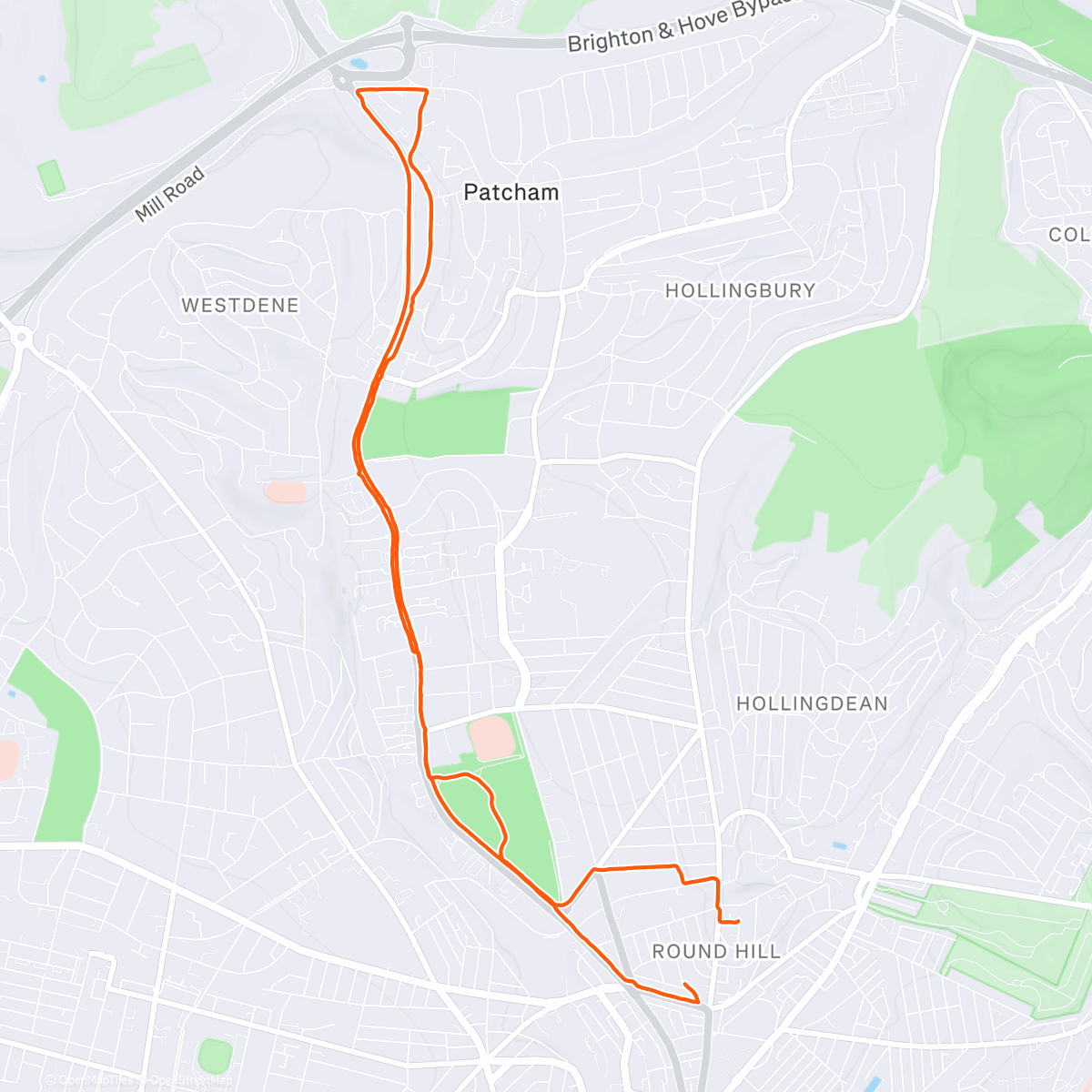 Map of the activity, Afternoon Run