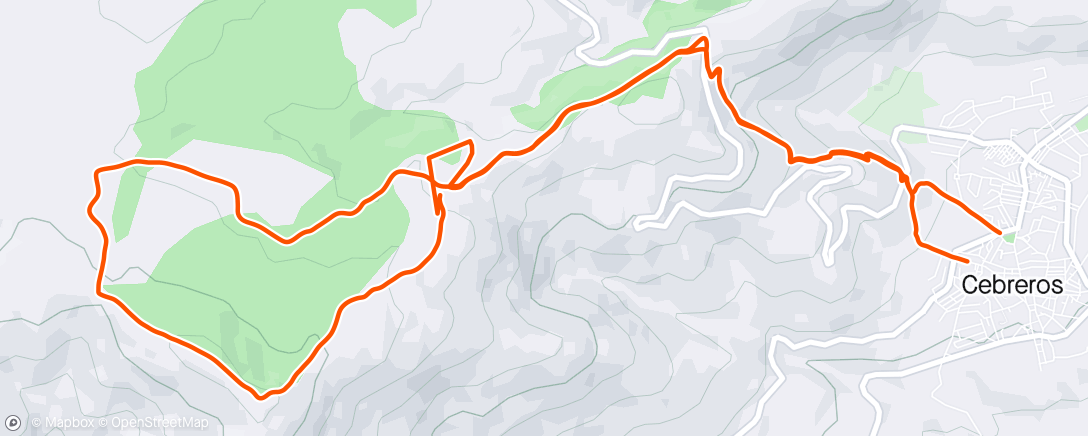 Mapa da atividade, Evening Trail Run