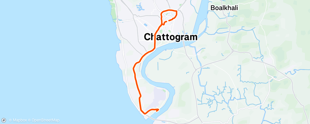 Map of the activity, Evening Ride