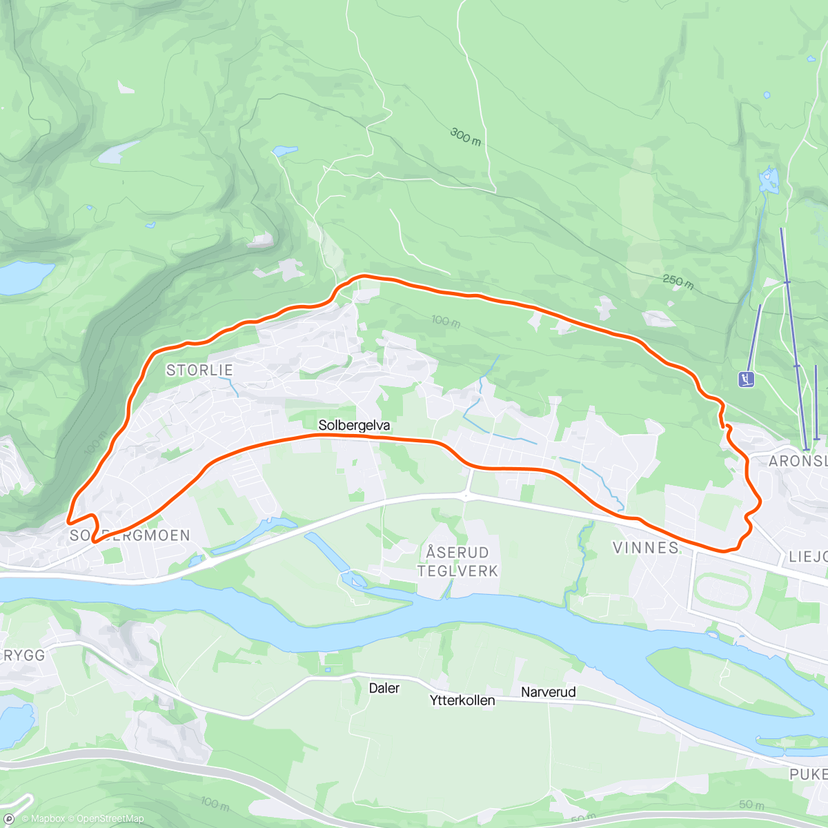 Map of the activity, Snøværsjogg ❄️