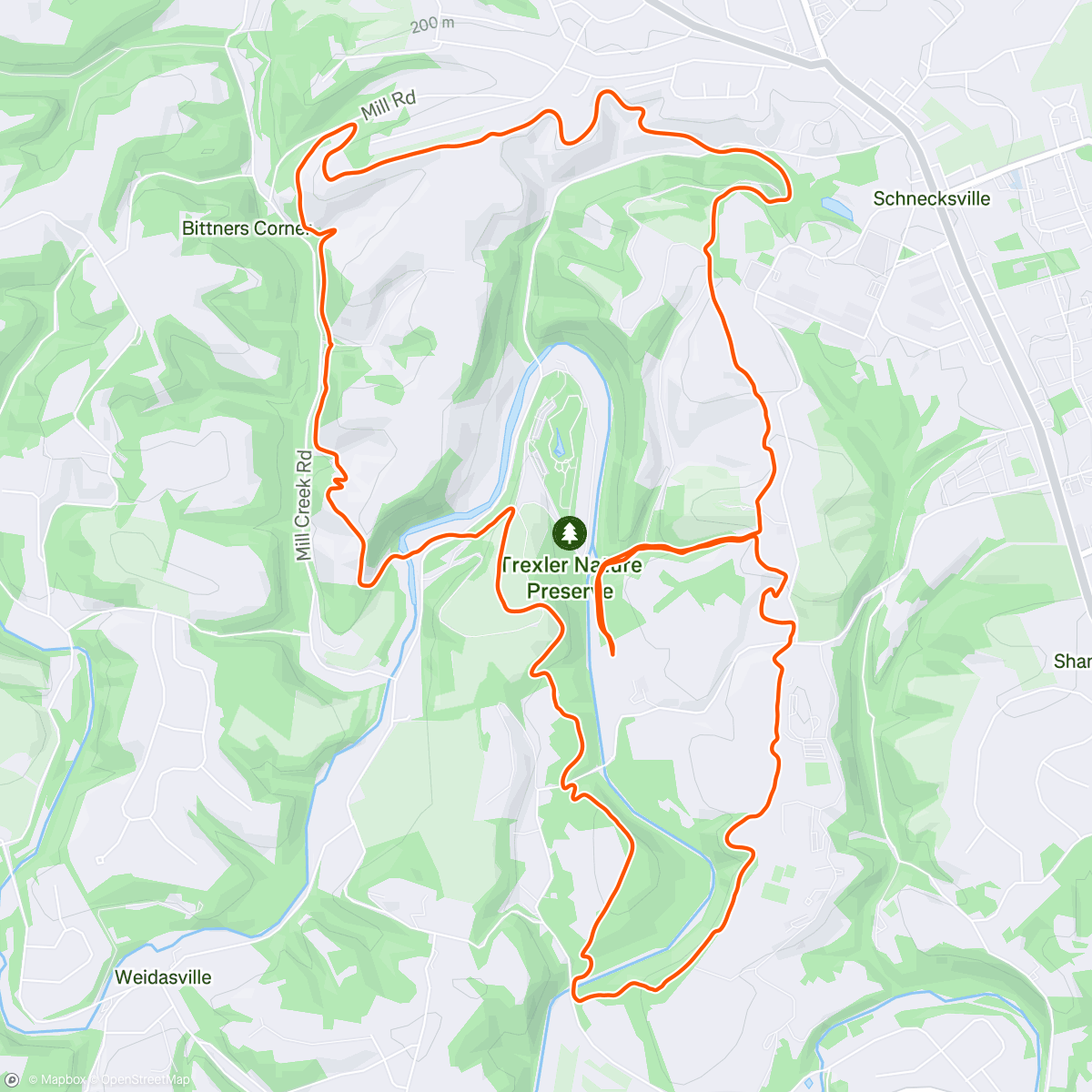 Map of the activity, Lunch Run