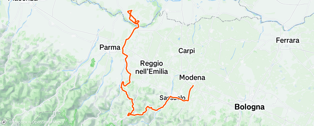 Map of the activity, Fietsen