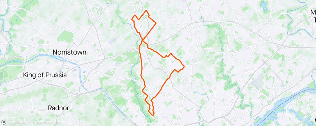 Map of the activity, Afternoon Ride. Out and about.