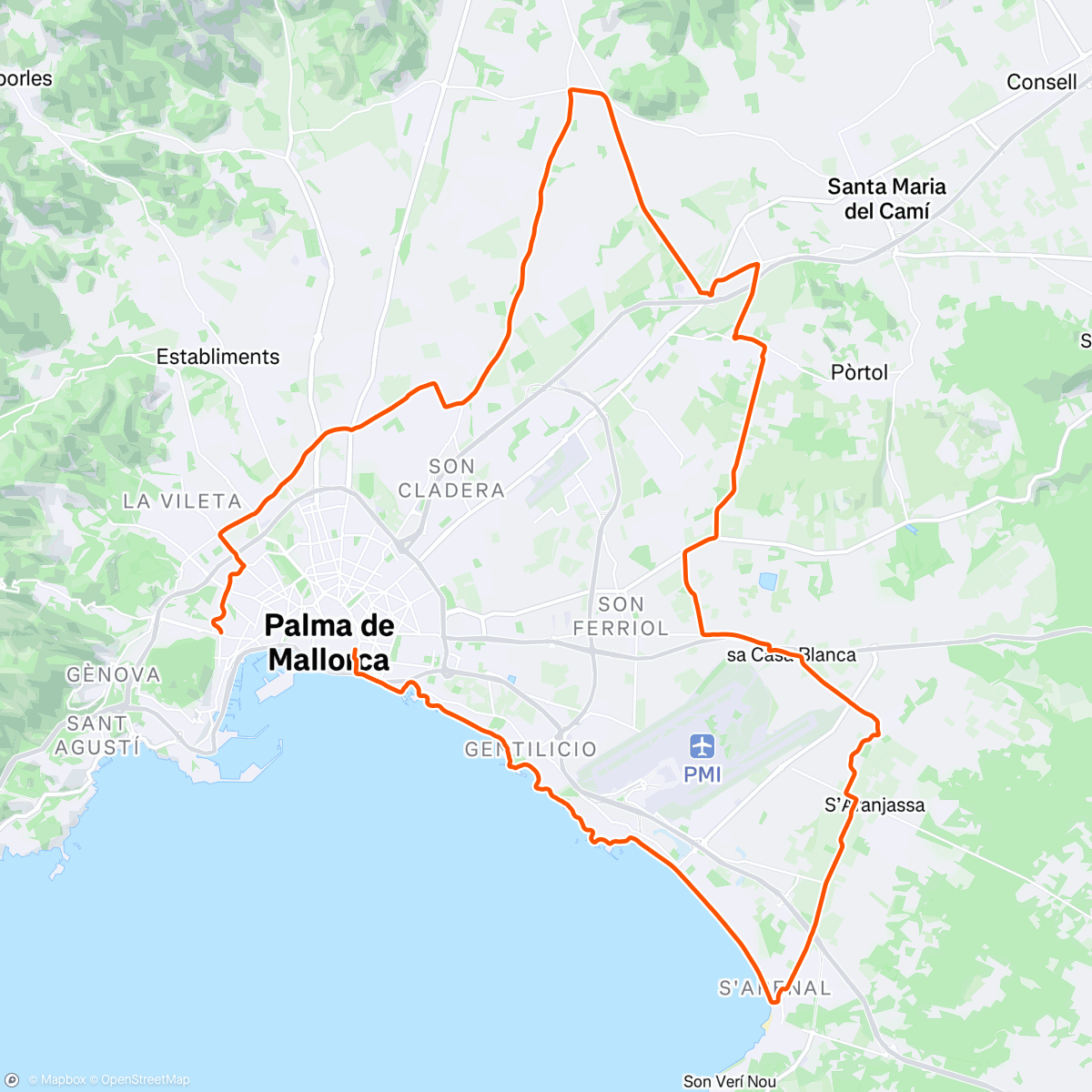 Map of the activity, Morning Ride