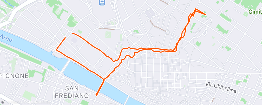 Map of the activity, Afternoon Walk