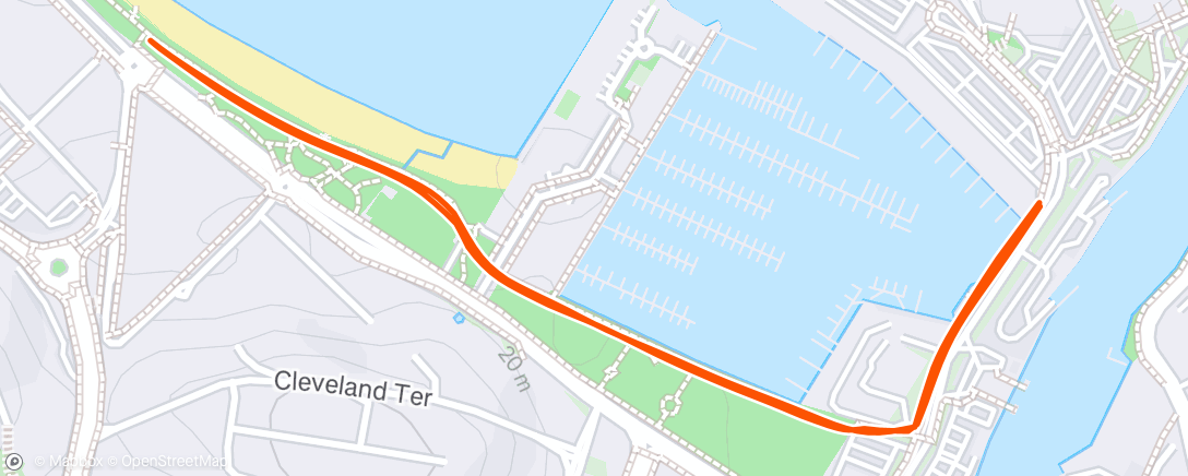 Map of the activity, Afternoon Run