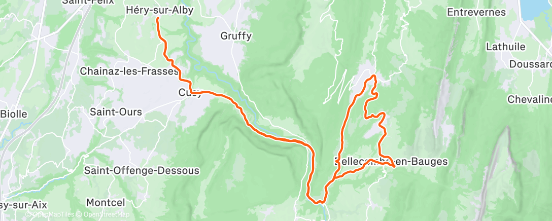 Map of the activity, Balade en Bauges