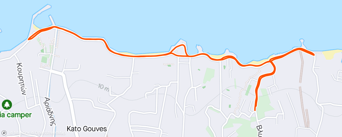 Map of the activity, Finally went running