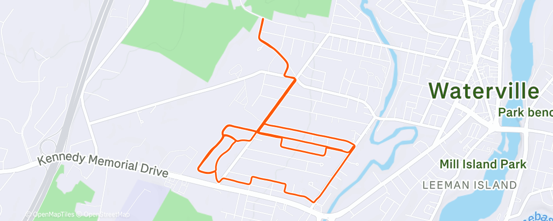 Map of the activity, Afternoon Run