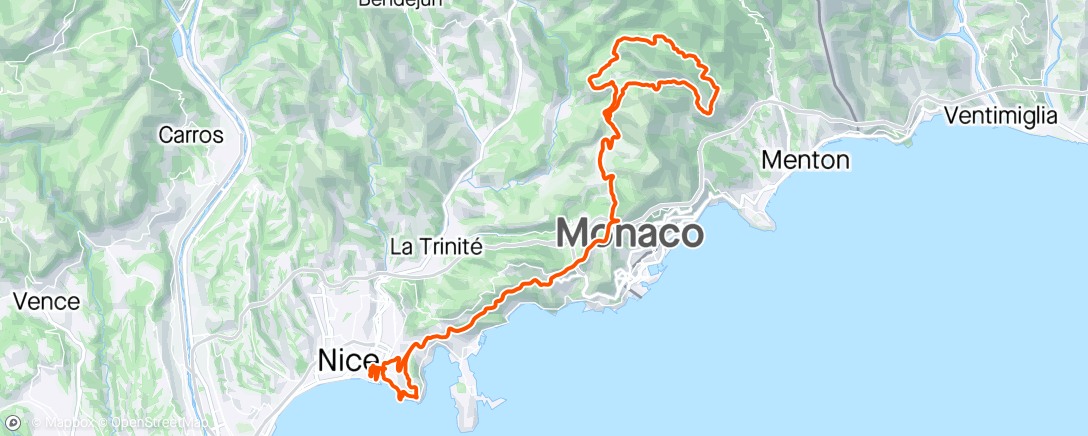 Map of the activity, Café de Cycliste