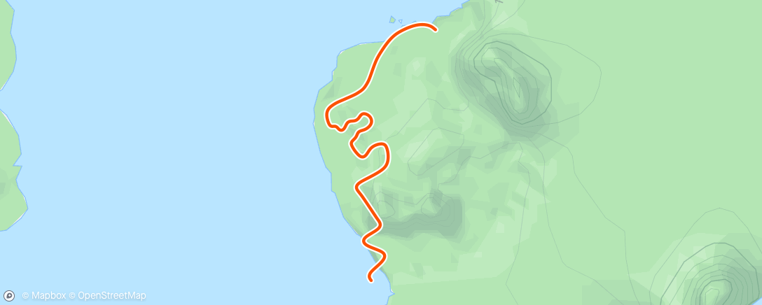Mapa da atividade, Zwift - Two Bridges Loop in Watopia