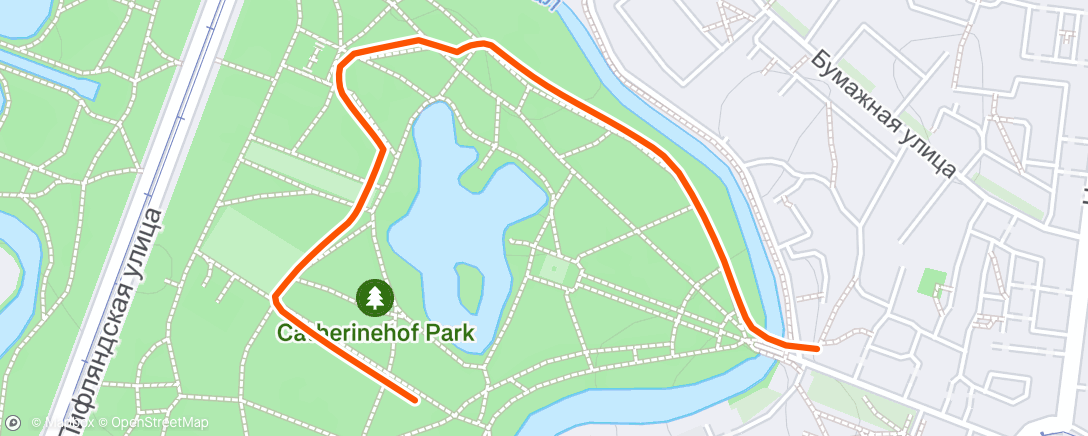Map of the activity, Afternoon Run