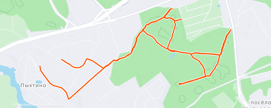 Map of the activity, Вечерний забег