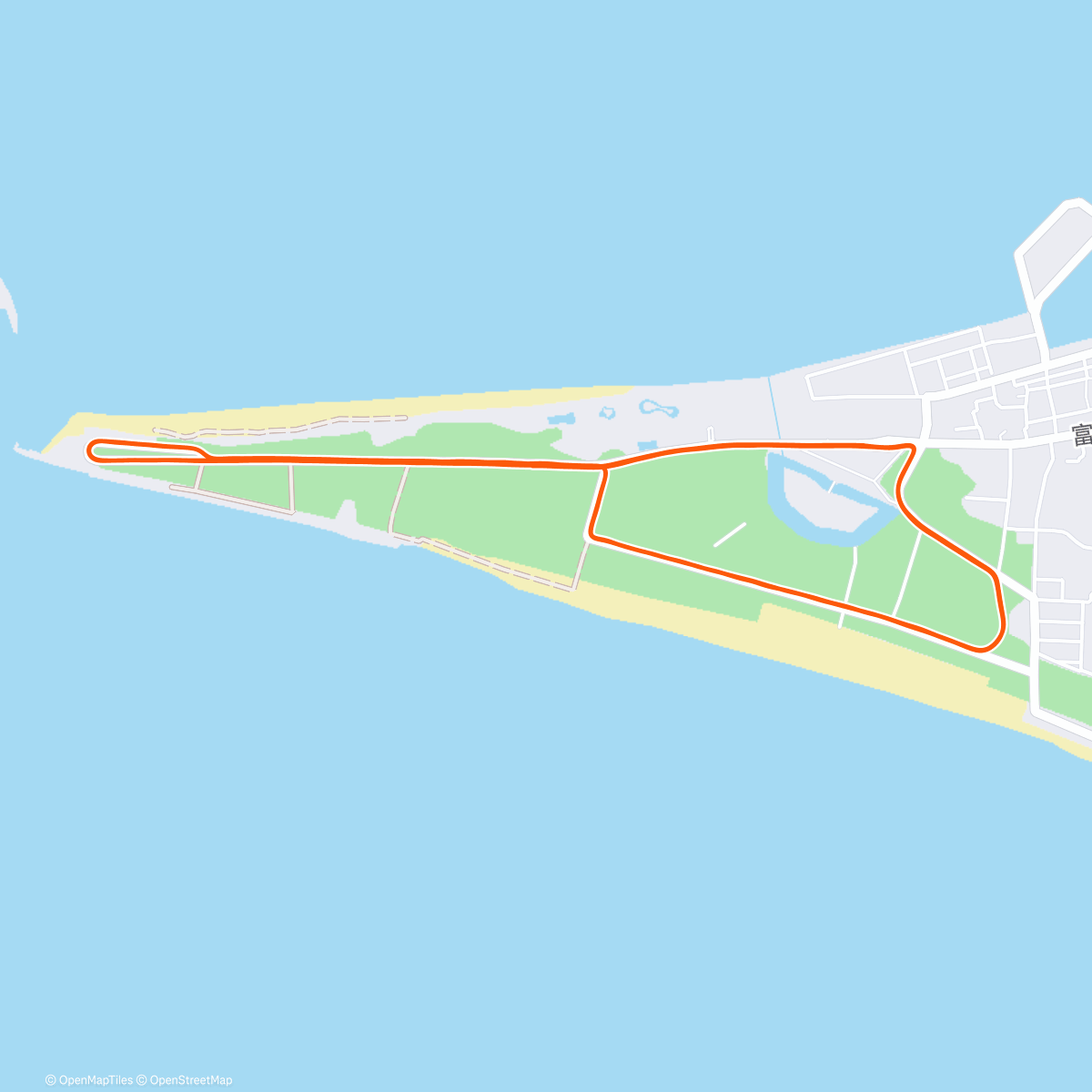 Map of the activity, 3 x (3k hard, 1k float)