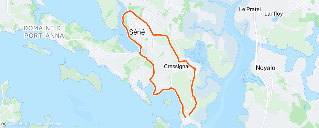 Map of the activity, Course à pied dans l'après-midi