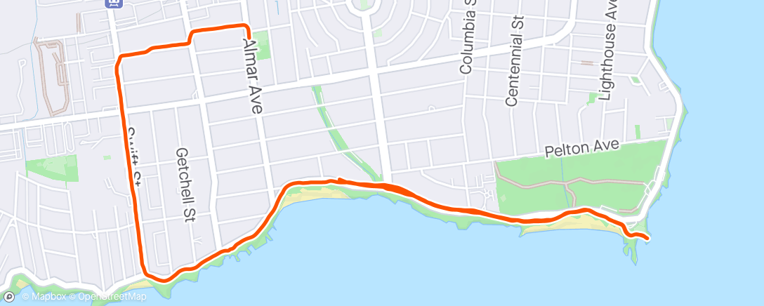 Map of the activity, pre-chill out jog