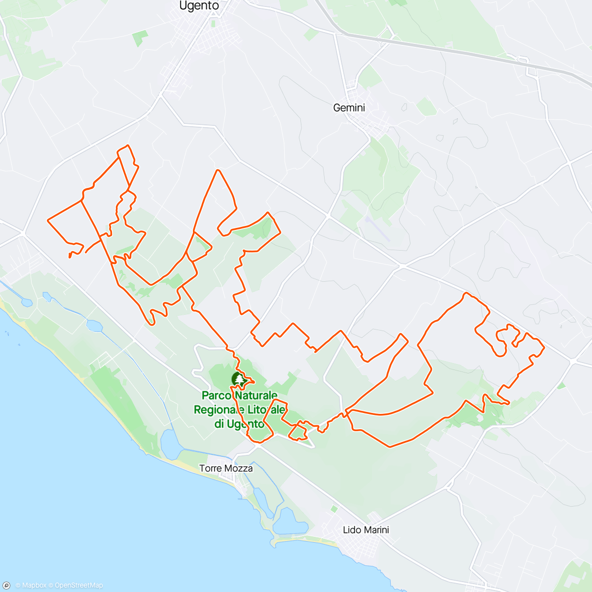 Map of the activity, Marathon del Salento(percorso gran fondo)