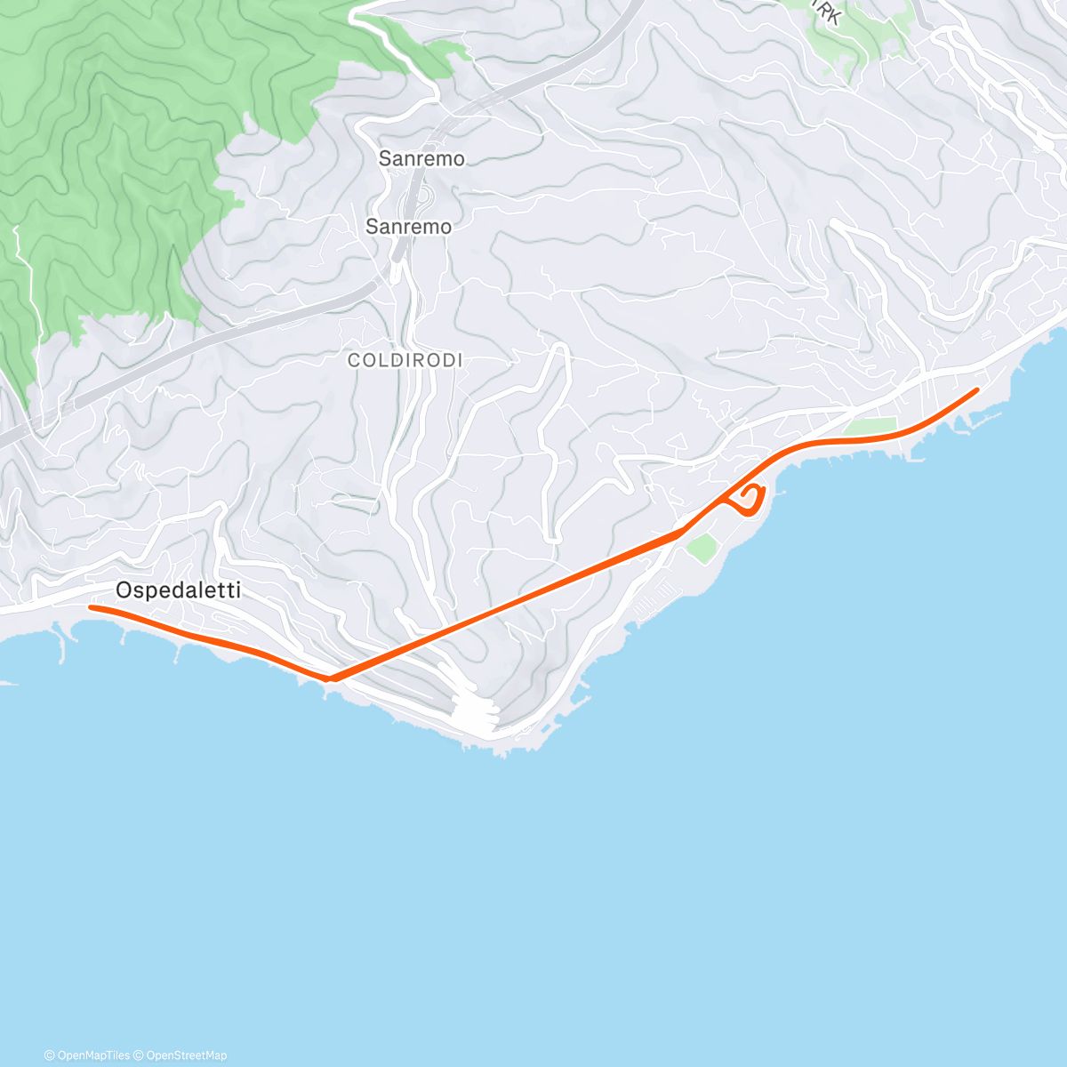 Map of the activity, Sanremo Marathon 10km