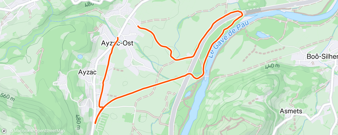 Carte de l'activité Course à pied le soir