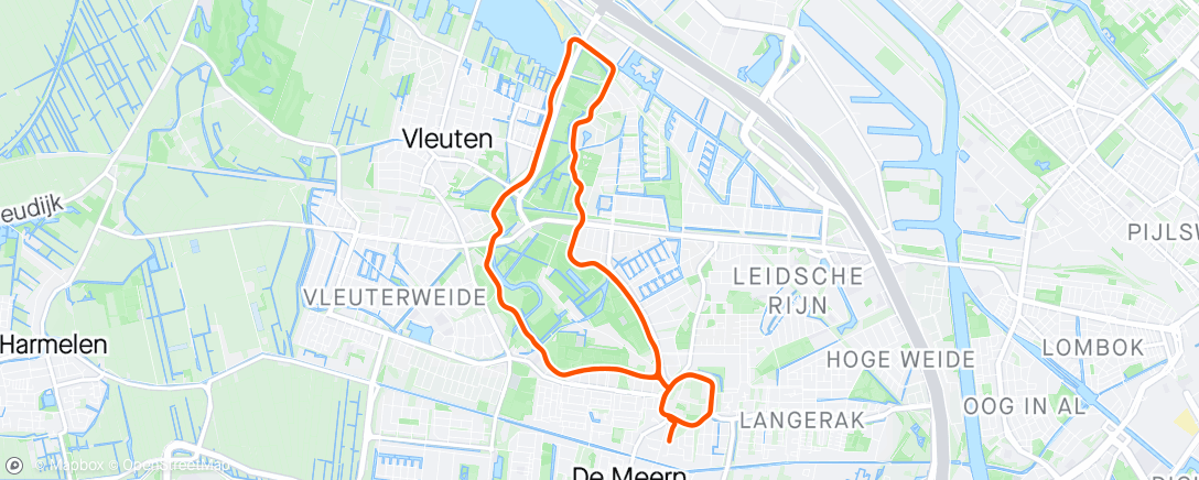 Map of the activity, Midweek tempo blokken 🏃🏻‍➡️