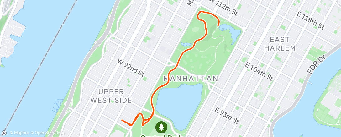 Map of the activity, Evening Run