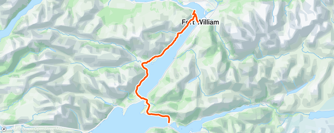 Map of the activity, Letjog Loch Leve. To Fort William incl 2 ferries