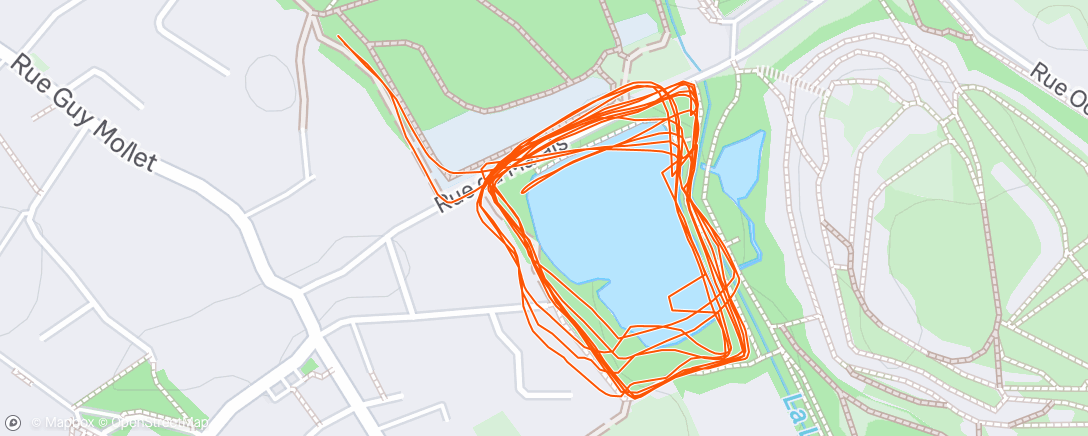 Map of the activity, Course à pied en soirée