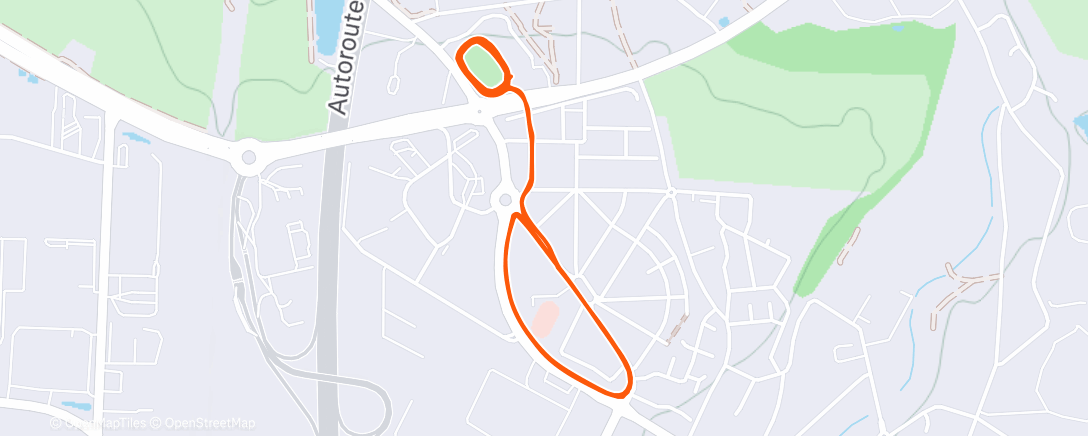 Map of the activity, Course à pied en soirée