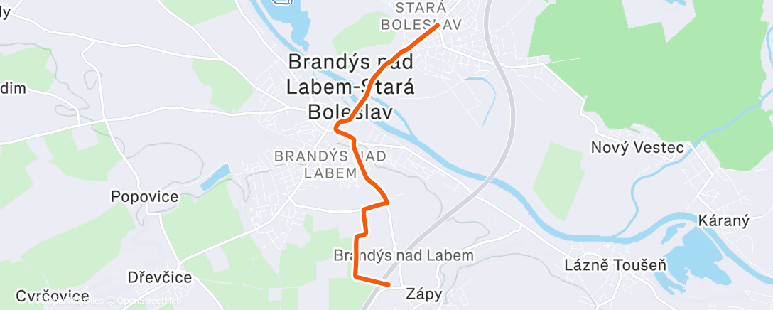 Map of the activity, Night Mountain Bike Ride